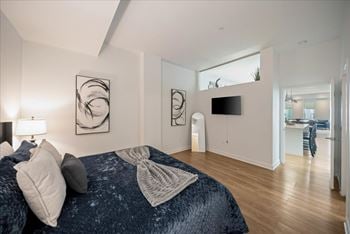 Spacious bedroom in sky on main short-term rental